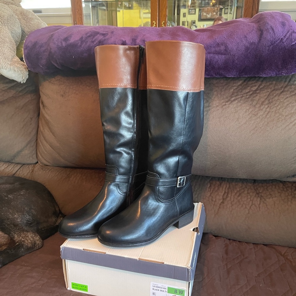 St. John's Bay Two-Tone Heeled Boots